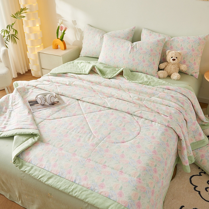 91家纺网 家纺一手货源 找家纺 （总）海洋家纺 2026新款全棉双层纱夏被被子被芯  风格一