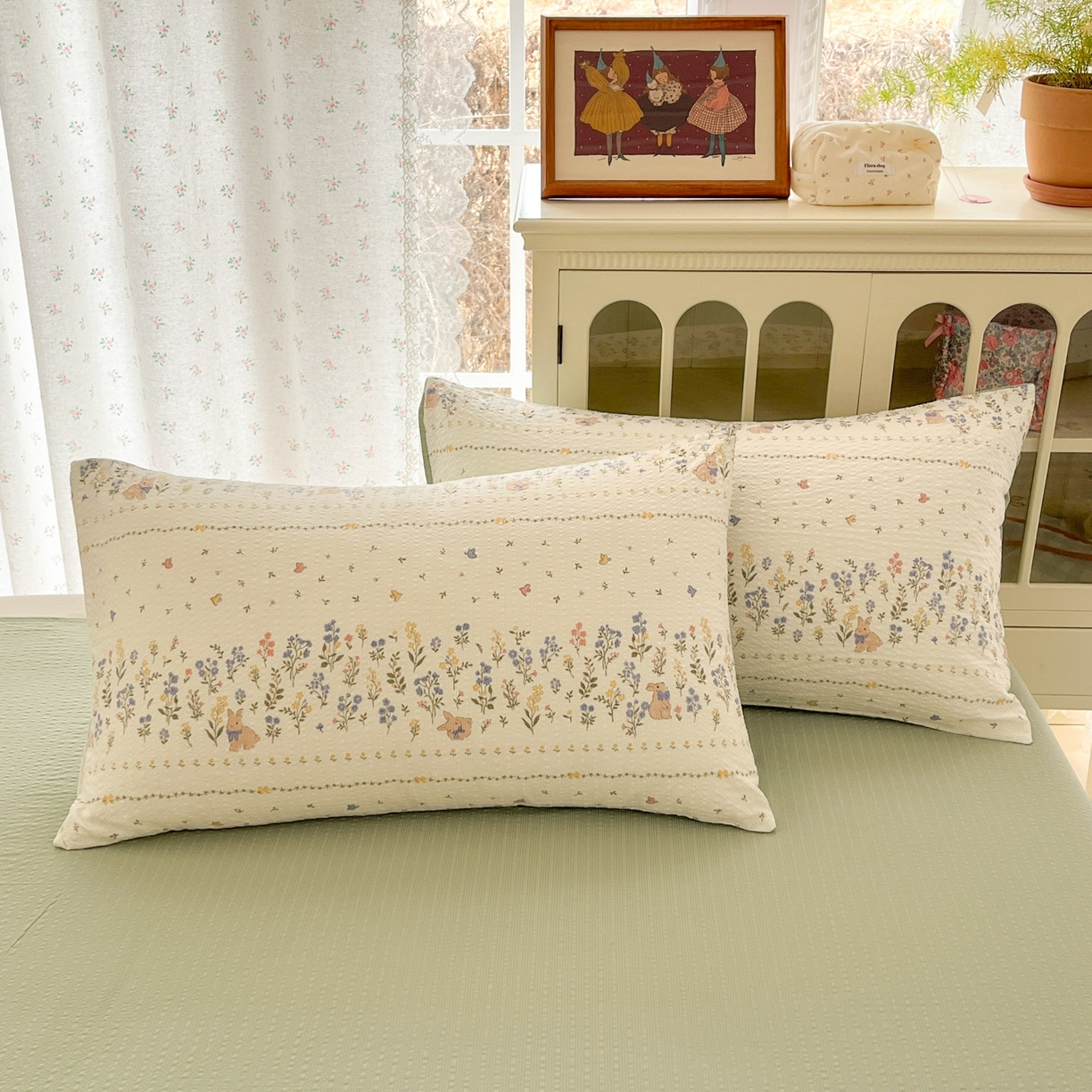 91家纺网 家纺一手货源 找家纺 瑞钰 2026新款直播热款高品质高克重泡泡纱泡芙纱四件套 春天