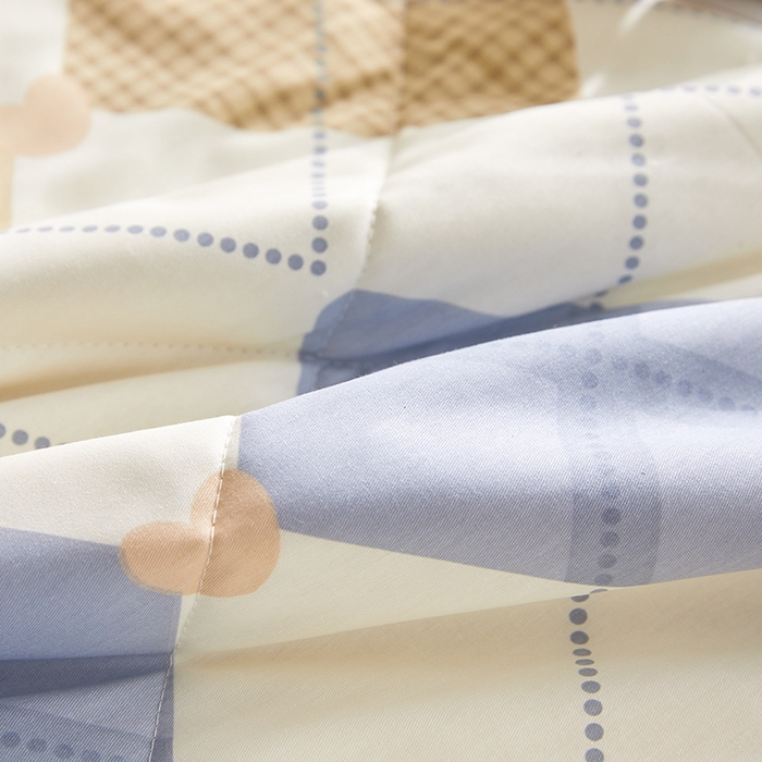 91家纺网 家纺一手货源 找家纺 海洋家纺 2026新款A类里外全棉棉花夏被-格子系列 风格二 几何空间