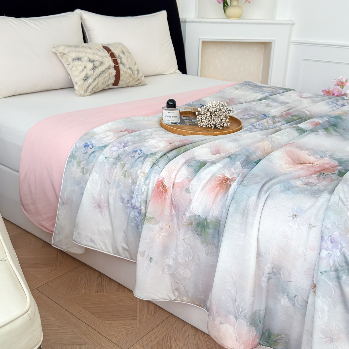 91家纺网 家纺一手货源 找家纺 圣尔雅家纺 2026春夏新款数码印花凉感丝夏被夏凉被空调被系列 春野