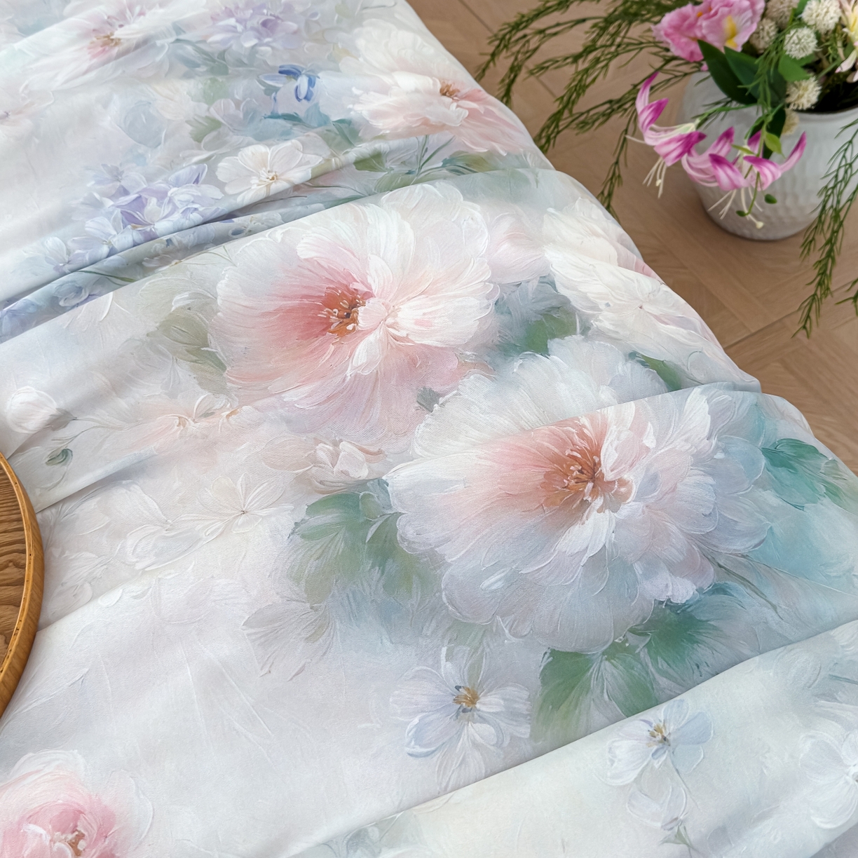 91家纺网 家纺一手货源 找家纺 圣尔雅家纺 2026春夏新款数码印花凉感丝夏被夏凉被空调被系列 春野