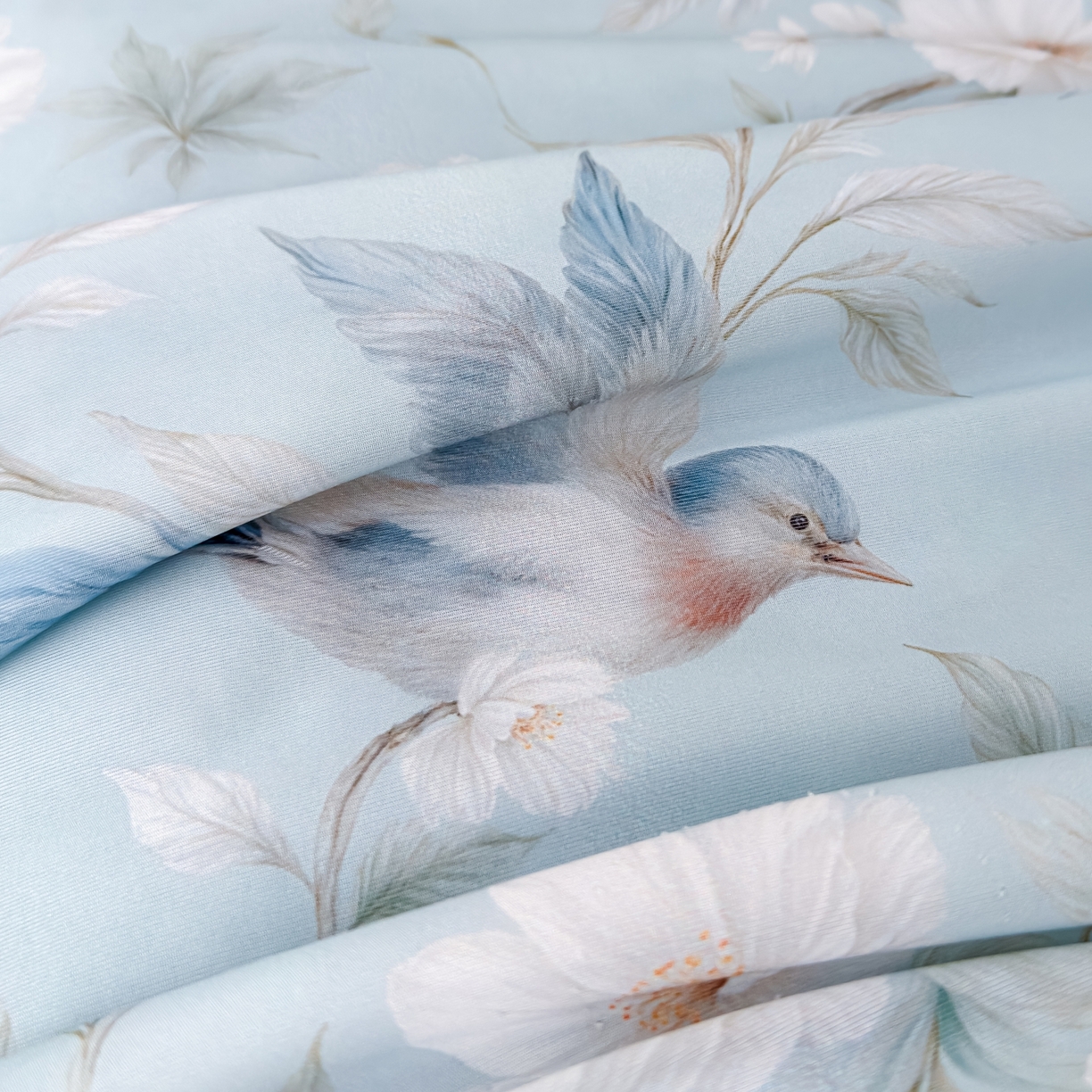 91家纺网 家纺一手货源 找家纺 圣尔雅家纺 2026春夏新款数码印花凉感丝夏被夏凉被空调被系列 翠鸟