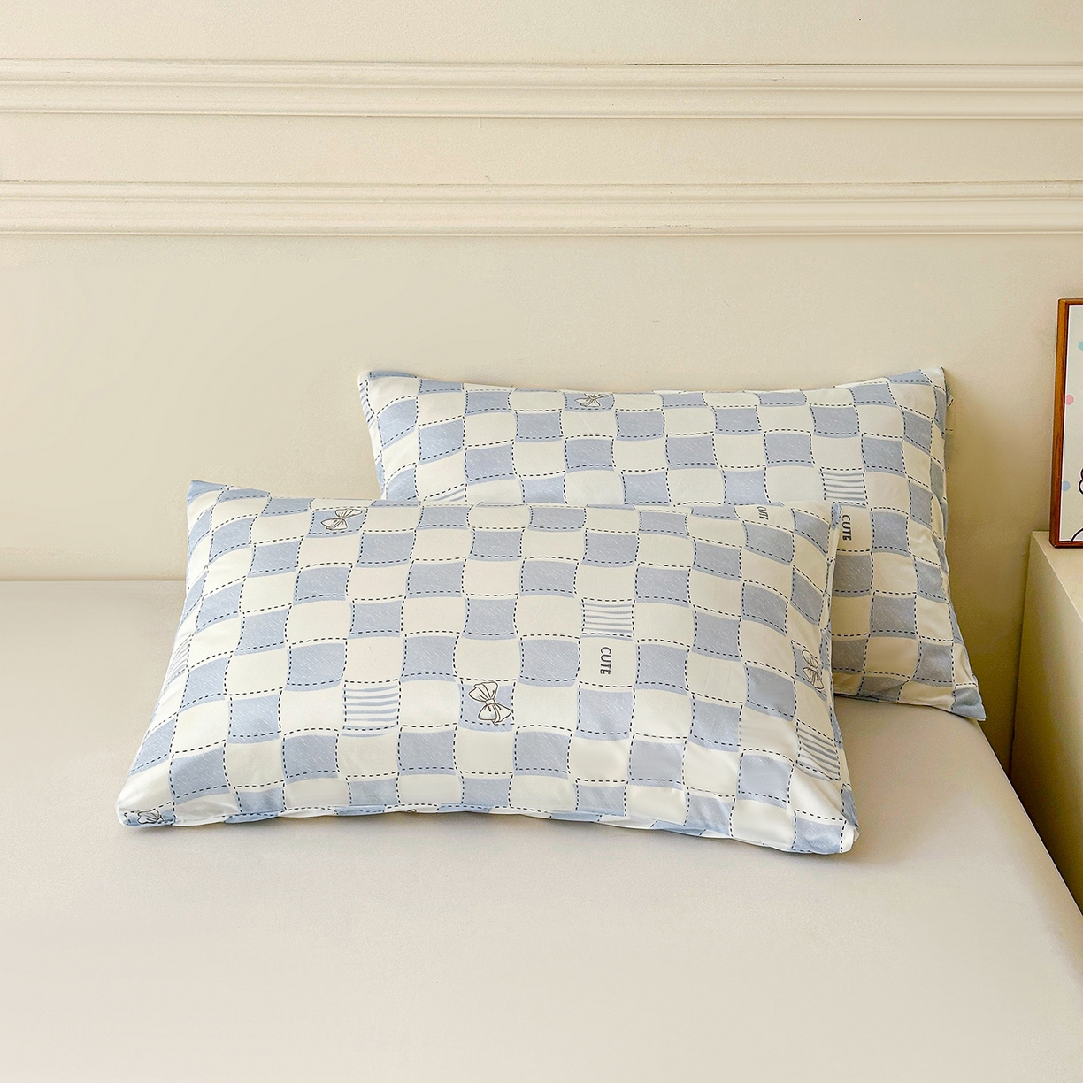 91家纺网 家纺一手货源 找家纺 悦织语 2026新款凉感丝（含氨纶）双面凉感冰丝夏凉被空调被 蓝格物语