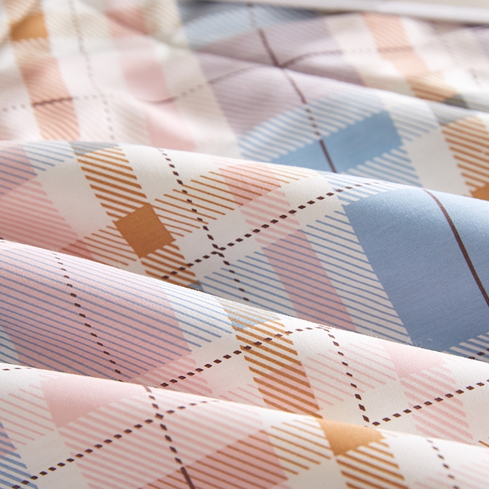 91家纺网 家纺一手货源 找家纺 海洋家纺 2026新款A类里外全棉棉花夏被-格子系列 风格二 时光 格