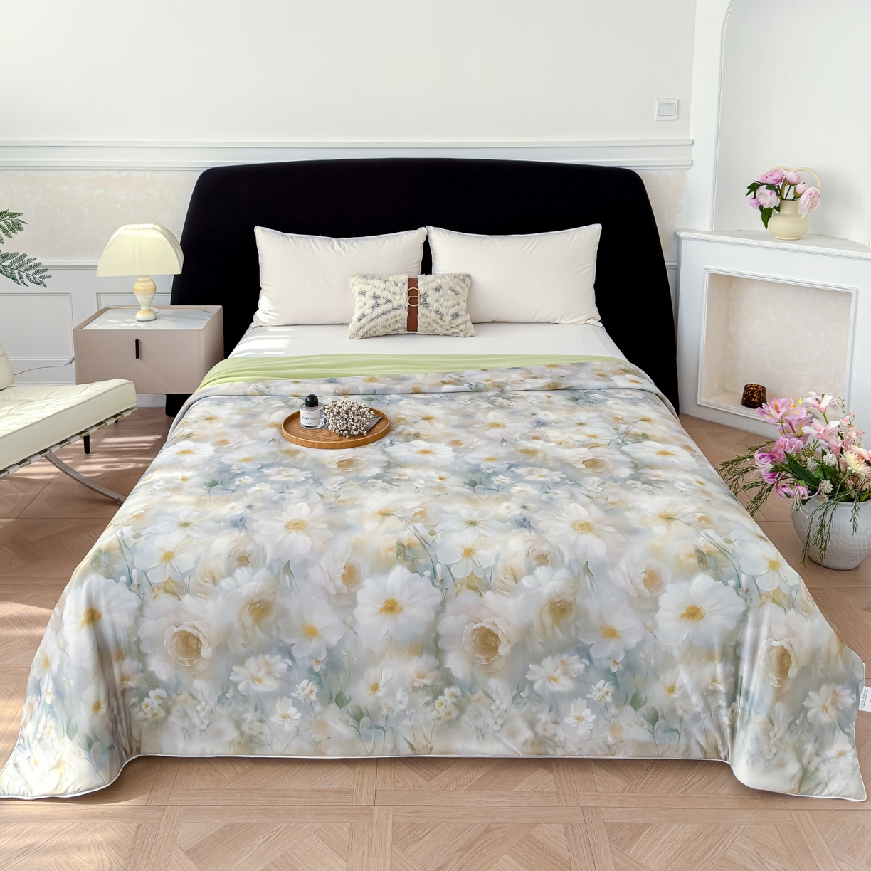 91家纺网 家纺一手货源 找家纺 圣尔雅家纺 2026春夏新款数码印花凉感丝夏被夏凉被空调被系列 洛香