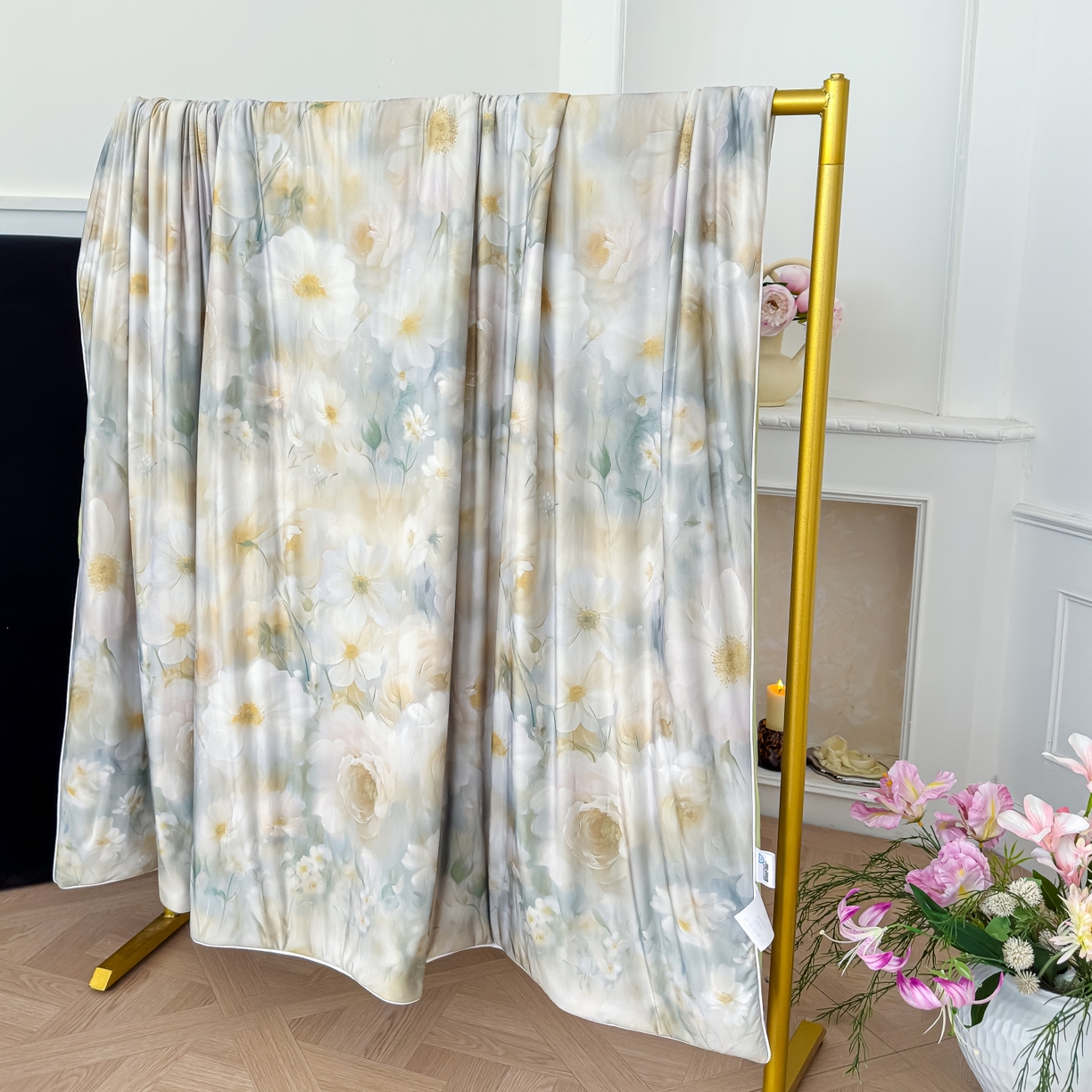 91家纺网 家纺一手货源 找家纺 圣尔雅家纺 2026春夏新款数码印花凉感丝夏被夏凉被空调被系列 洛香