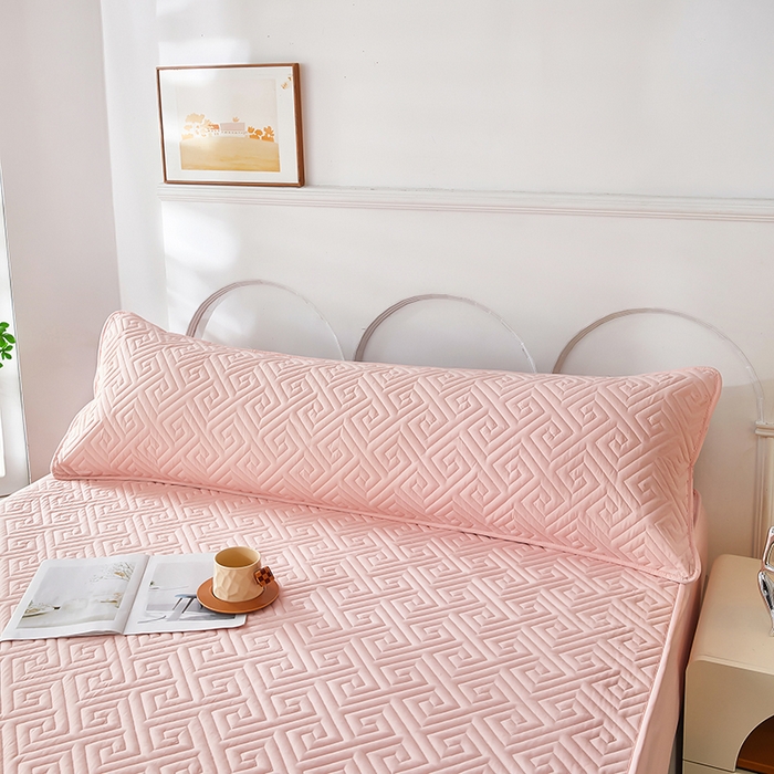 91家纺网 家纺一手货源 找家纺 三盛源 2026新款A类防水隔脏夹棉枕套枕头单双人保护套隔离枕芯水洗棉枕头套家用防口水-简奢系列（支持小批量定制尺寸） 简奢系列-桃粉