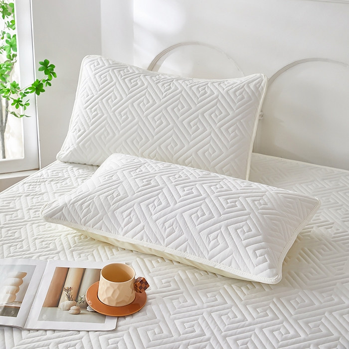 91家纺网 家纺一手货源 找家纺 三盛源 2026新款A类防水隔脏夹棉枕套枕头单双人保护套隔离枕芯水洗棉枕头套家用防口水-简奢系列（支持小批量定制尺寸） 简奢系列-月光白