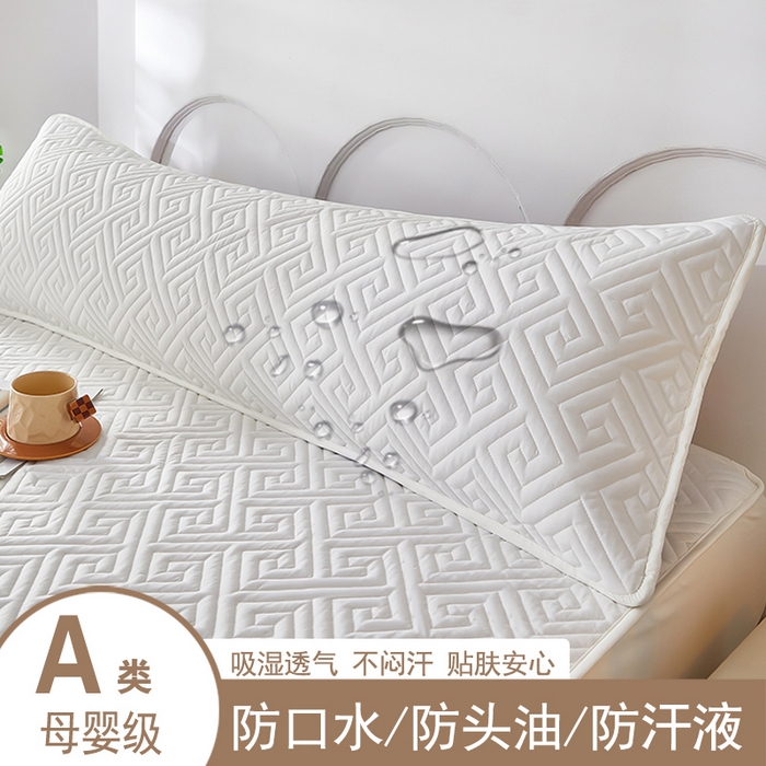 三盛源 2026新款A类防水隔脏夹棉枕套枕头单双人保护套隔离枕芯水洗棉枕头套家用防口水-简奢系列（支持小批量定制尺寸） 简奢系列-月光白