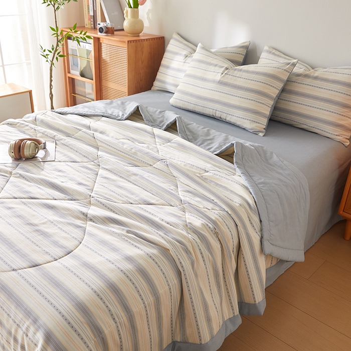 91家纺网 家纺一手货源 找家纺 海洋家纺 2026新款A类里外全棉棉花夏被-格子系列 风格二 学院派