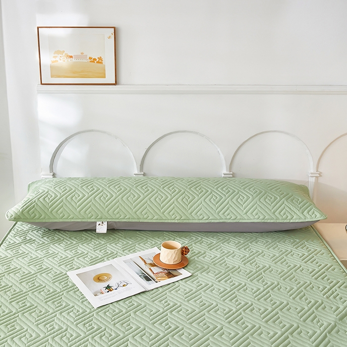 91家纺网 家纺一手货源 找家纺 三盛源 2026新款A类防水隔脏夹棉枕套枕头单双人保护套隔离枕芯水洗棉枕头套家用防口水-简奢系列（支持小批量定制尺寸） 简奢系列-薄荷绿