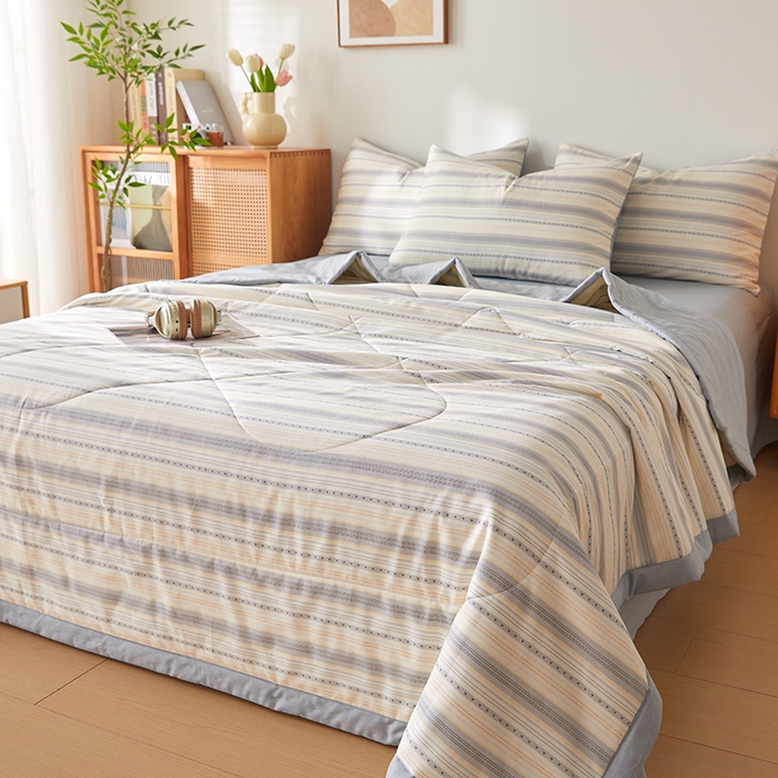 91家纺网 家纺一手货源 找家纺 海洋家纺 2026新款A类里外全棉棉花夏被-格子系列 风格二 学院派