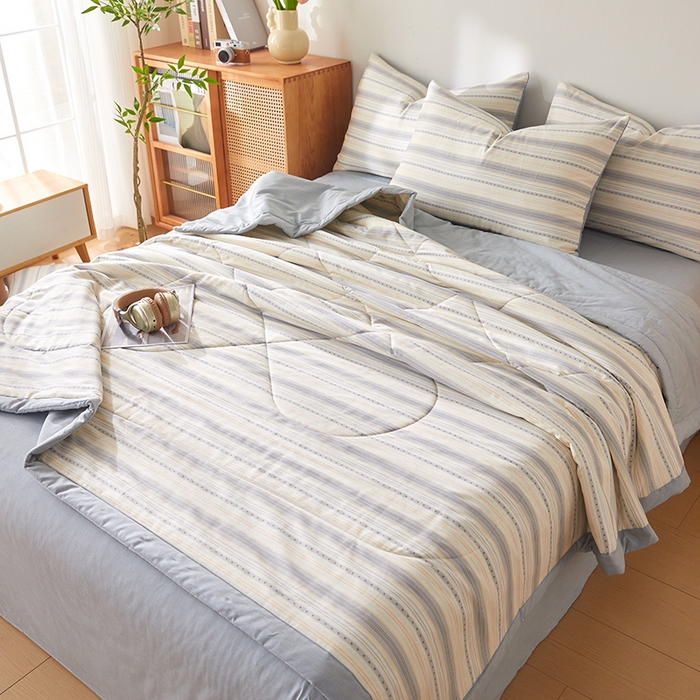 91家纺网 家纺一手货源 找家纺 海洋家纺 2026新款A类里外全棉棉花夏被-格子系列 风格二 学院派