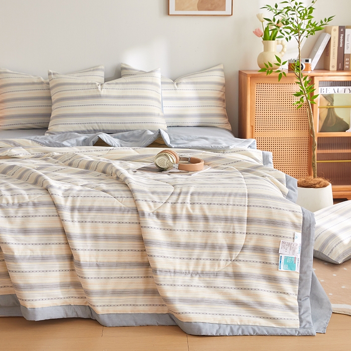 91家纺网 家纺一手货源 找家纺 海洋家纺 2026新款A类里外全棉棉花夏被-格子系列 风格二 学院派