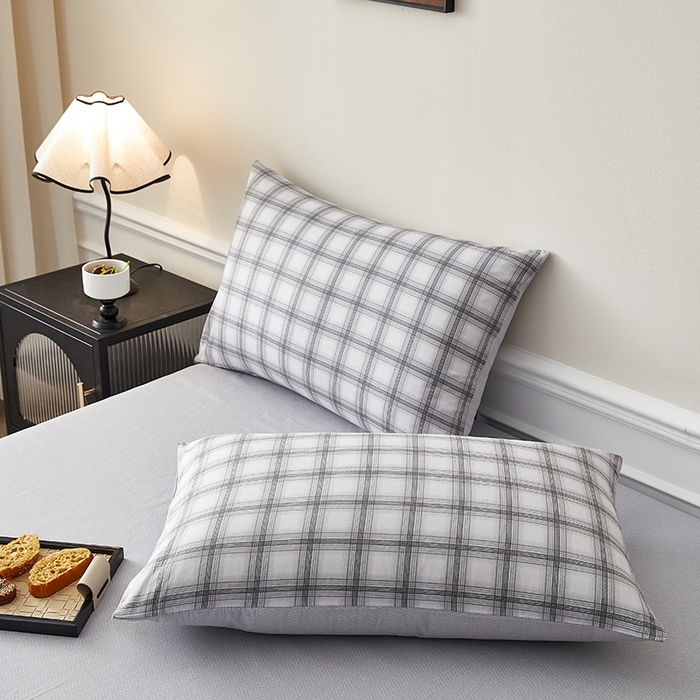 91家纺网 家纺一手货源 找家纺 海洋家纺 2026新款A类里外全棉棉花夏被-格子系列 风格二 雅格 灰