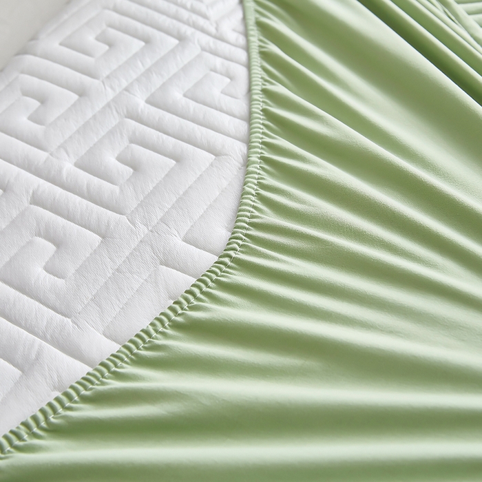 91家纺网 家纺一手货源 找家纺 三盛源 2026新款A类防水夹棉床笠加厚席梦思床垫保护套床笠罩防滑-简奢系列（支持小批量定制尺寸） 简奢系列-薄荷绿