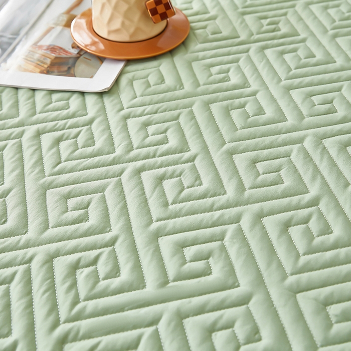 91家纺网 家纺一手货源 找家纺 三盛源 2026新款A类防水夹棉床笠加厚席梦思床垫保护套床笠罩防滑-简奢系列（支持小批量定制尺寸） 简奢系列-薄荷绿