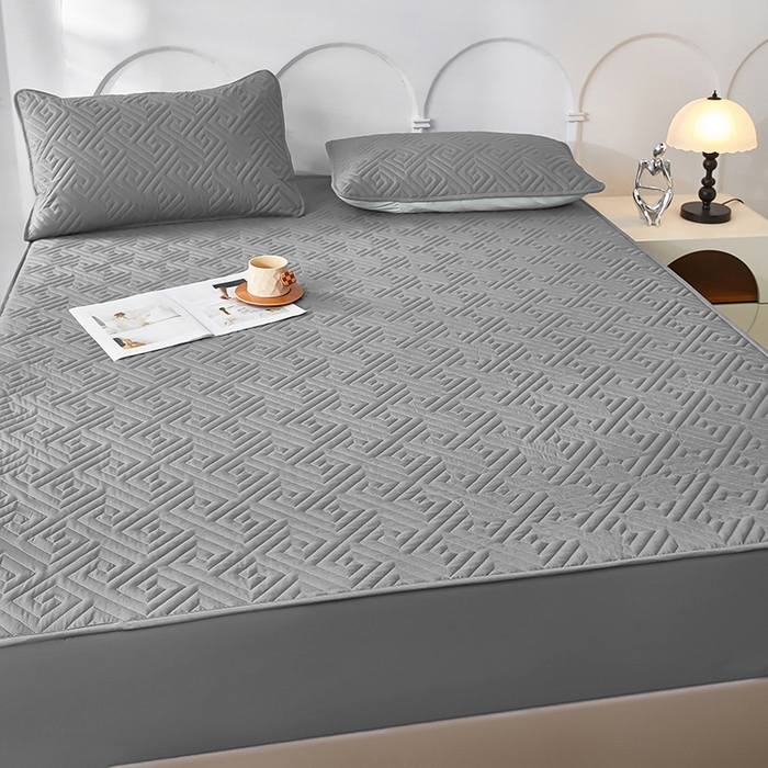 91家纺网 家纺一手货源 找家纺 三盛源 2026新款A类防水夹棉床笠加厚席梦思床垫保护套床笠罩防滑-简奢系列（支持小批量定制尺寸） 简奢系列-星空灰