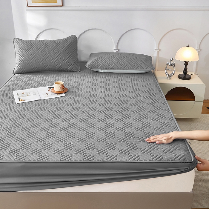 91家纺网 家纺一手货源 找家纺 三盛源 2026新款A类防水夹棉床笠加厚席梦思床垫保护套床笠罩防滑-简奢系列（支持小批量定制尺寸） 简奢系列-星空灰