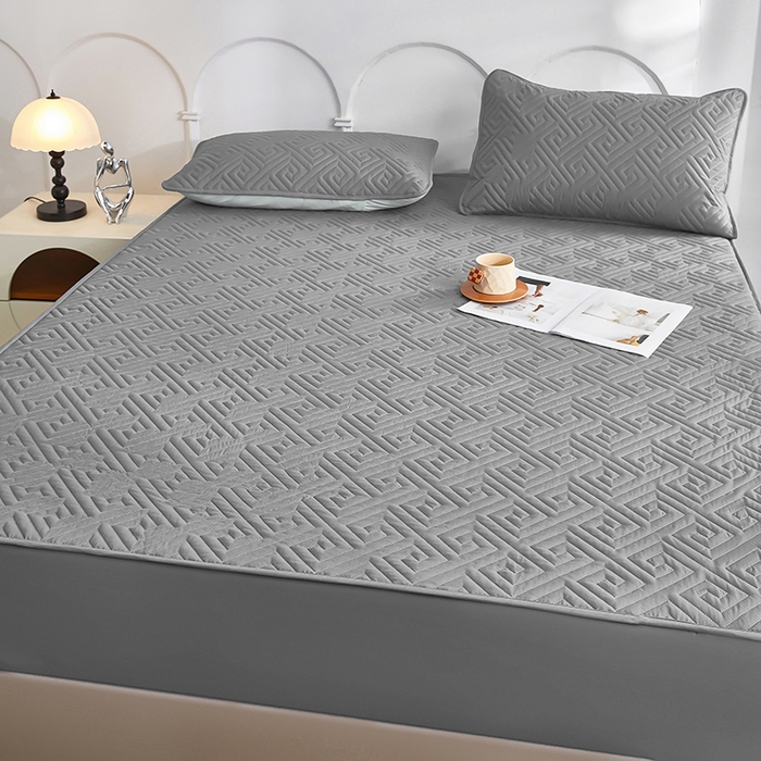 91家纺网 家纺一手货源 找家纺 三盛源 2026新款A类防水夹棉床笠加厚席梦思床垫保护套床笠罩防滑-简奢系列（支持小批量定制尺寸） 简奢系列-星空灰