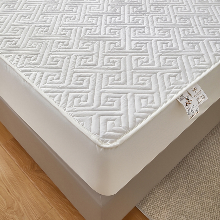 91家纺网 家纺一手货源 找家纺 三盛源 2026新款A类防水夹棉床笠加厚席梦思床垫保护套床笠罩防滑-简奢系列（支持小批量定制尺寸） 简奢系列-月光白