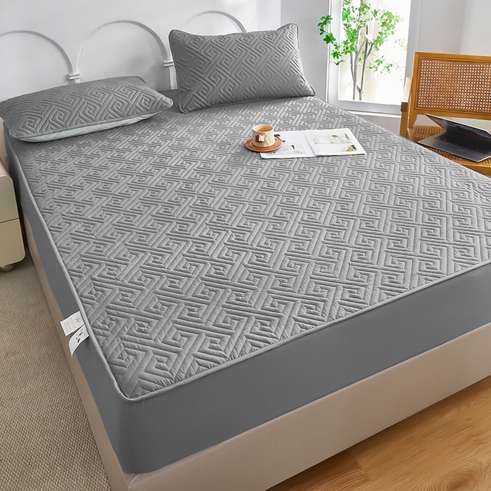 91家纺网 家纺一手货源 找家纺 三盛源 2026新款A类防水夹棉床笠加厚席梦思床垫保护套床笠罩防滑-简奢系列（支持小批量定制尺寸） 简奢系列-星空灰