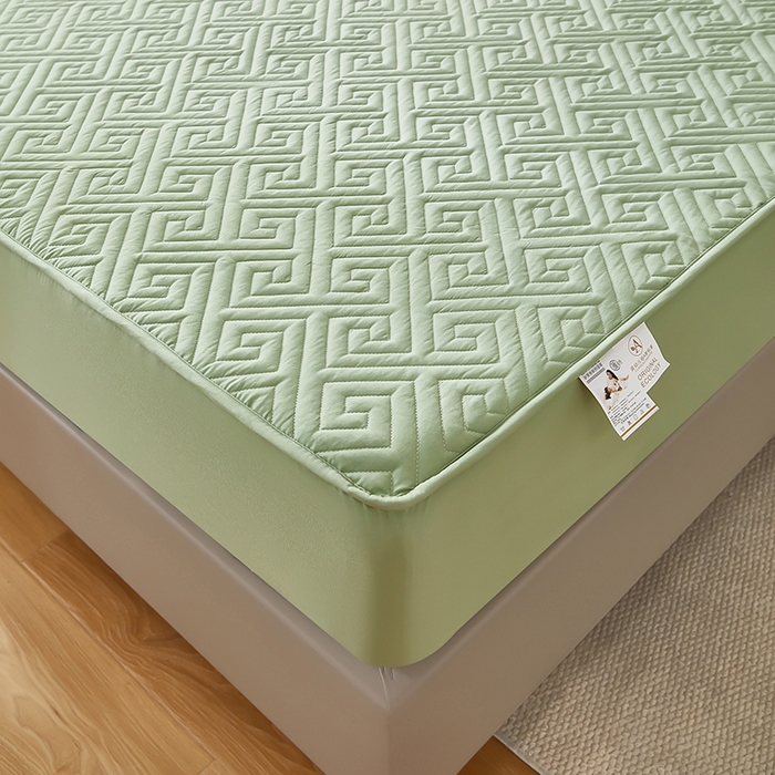 91家纺网 家纺一手货源 找家纺 三盛源 2026新款A类防水夹棉床笠加厚席梦思床垫保护套床笠罩防滑-简奢系列（支持小批量定制尺寸） 简奢系列-薄荷绿