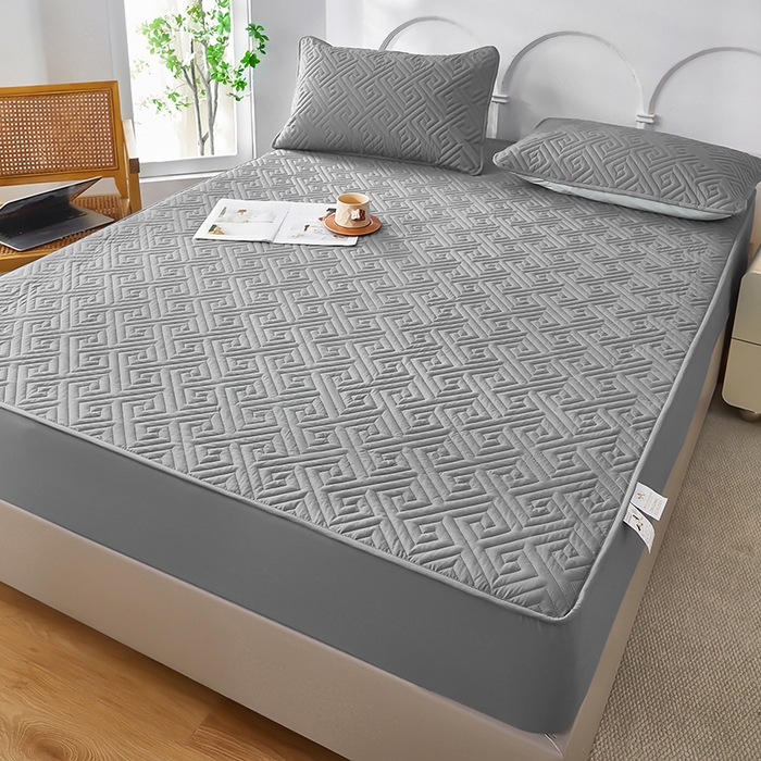 91家纺网 家纺一手货源 找家纺 三盛源 2026新款A类防水夹棉床笠加厚席梦思床垫保护套床笠罩防滑-简奢系列（支持小批量定制尺寸） 简奢系列-星空灰