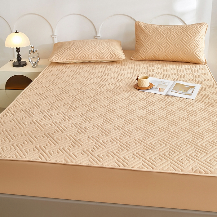 91家纺网 家纺一手货源 找家纺 三盛源 2026新款A类防水夹棉床笠加厚席梦思床垫保护套床笠罩防滑-简奢系列（支持小批量定制尺寸） 简奢系列-奶咖