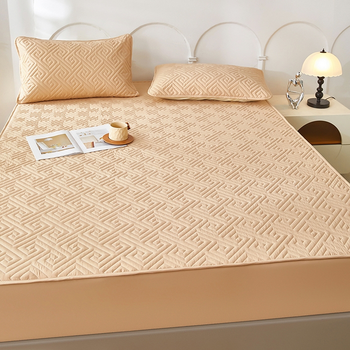 91家纺网 家纺一手货源 找家纺 三盛源 2026新款A类防水夹棉床笠加厚席梦思床垫保护套床笠罩防滑-简奢系列（支持小批量定制尺寸） 简奢系列-奶咖