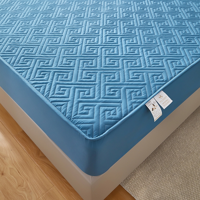 91家纺网 家纺一手货源 找家纺 三盛源 2026新款A类防水夹棉床笠加厚席梦思床垫保护套床笠罩防滑-简奢系列（支持小批量定制尺寸） 简奢系列-天空蓝