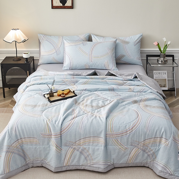 91家纺网 家纺一手货源 找家纺 海洋家纺 2026新款A类里外全棉棉花夏被-格子系列 风格二 英伦风范