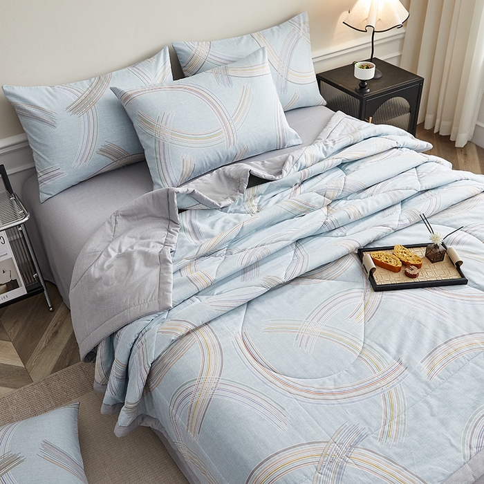 91家纺网 家纺一手货源 找家纺 海洋家纺 2026新款A类里外全棉棉花夏被-格子系列 风格二 英伦风范