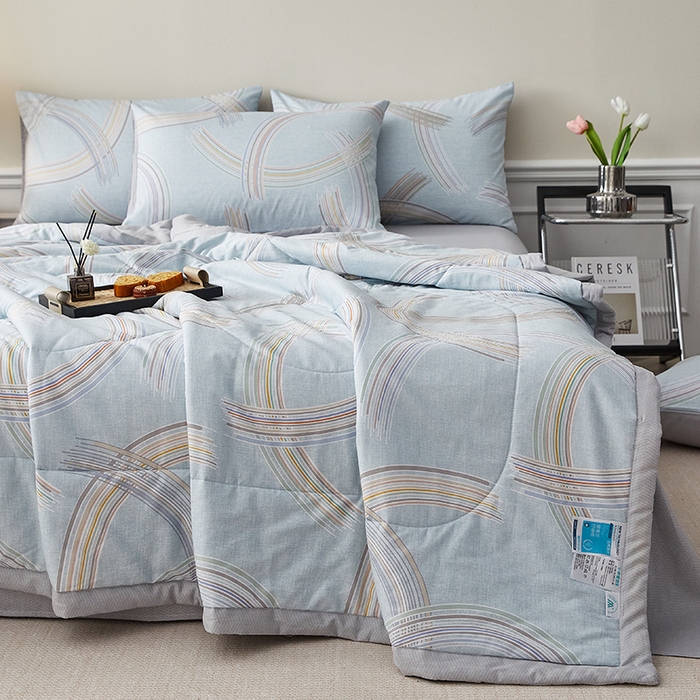 91家纺网 家纺一手货源 找家纺 海洋家纺 2026新款A类里外全棉棉花夏被-格子系列 风格二 英伦风范