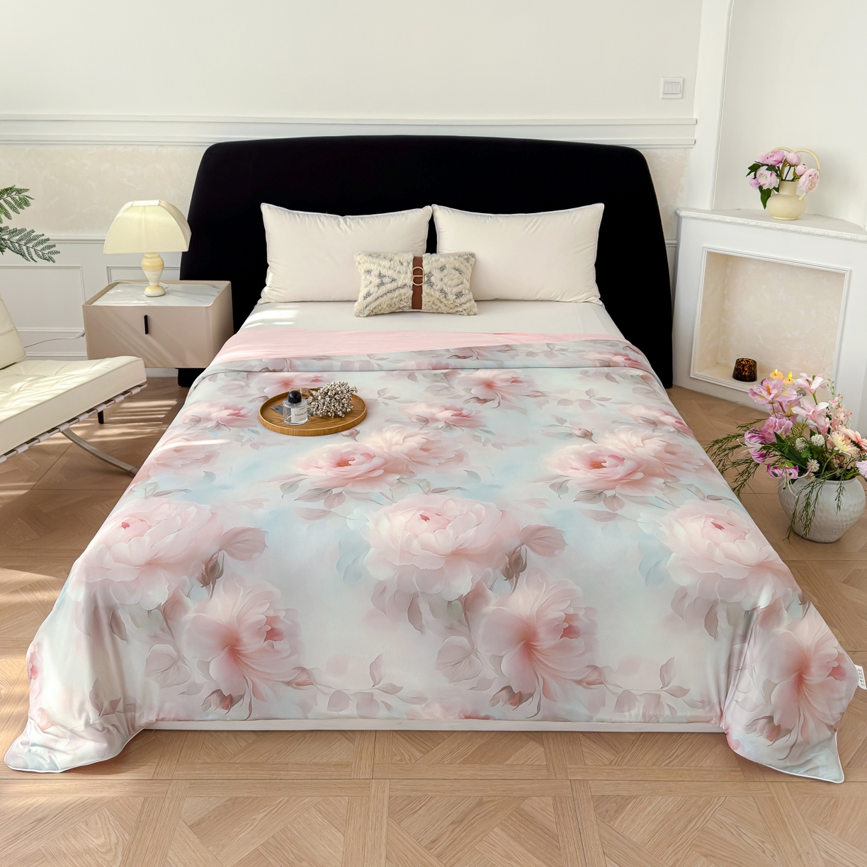 91家纺网 家纺一手货源 找家纺 圣尔雅家纺 2026春夏新款数码印花凉感丝夏被夏凉被空调被系列 千寻