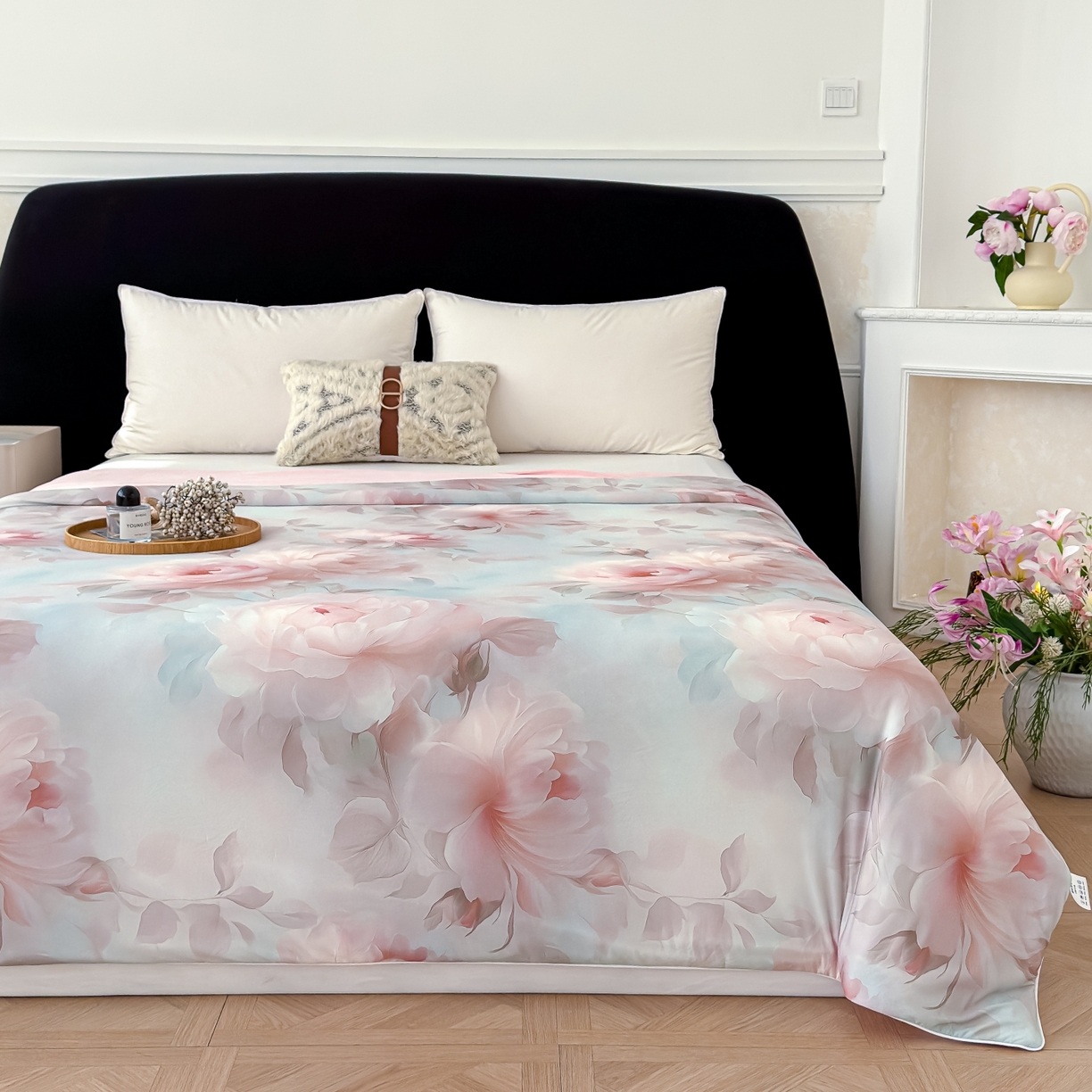 91家纺网 家纺一手货源 找家纺 圣尔雅家纺 2026春夏新款数码印花凉感丝夏被夏凉被空调被系列 千寻