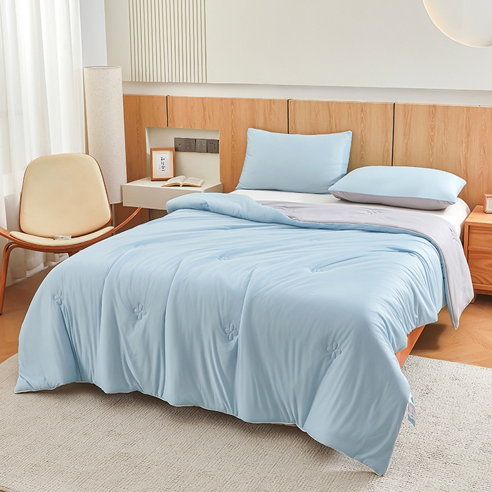 91家纺网 家纺一手货源 找家纺 （总）悦织语 2026新款A类云母凉感丝（含氨纶）+针织棉双面可用夏凉被空调被被子被芯