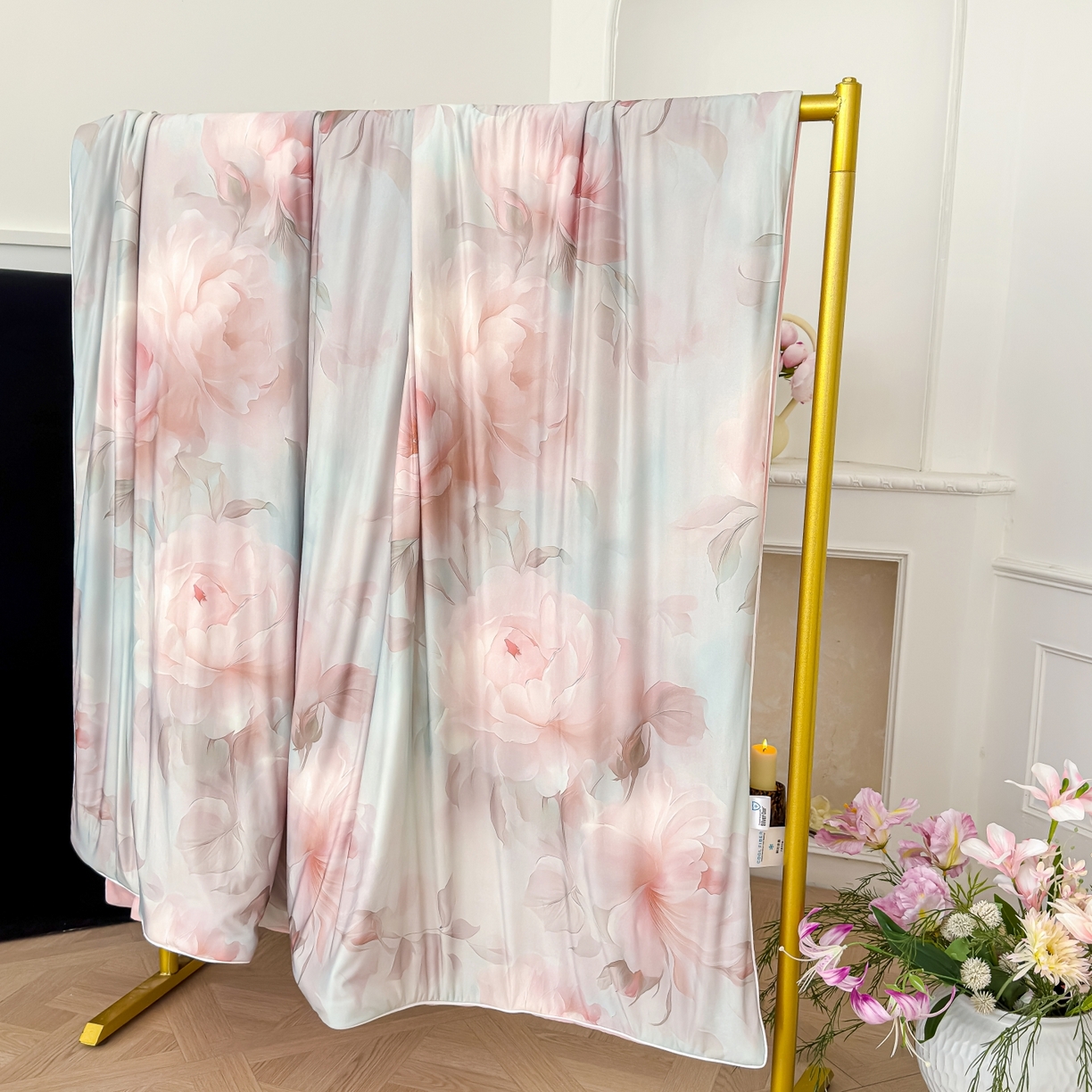 91家纺网 家纺一手货源 找家纺 圣尔雅家纺 2026春夏新款数码印花凉感丝夏被夏凉被空调被系列 千寻