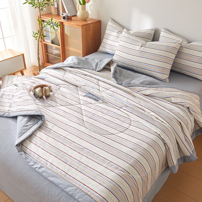 91家纺网 家纺一手货源 找家纺 海洋家纺 2026新款A类里外全棉棉花夏被-格子系列 风格二 致青春