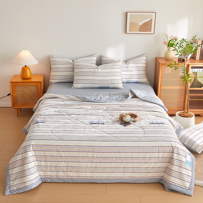 91家纺网 家纺一手货源 找家纺 海洋家纺 2026新款A类里外全棉棉花夏被-格子系列 风格二 致青春