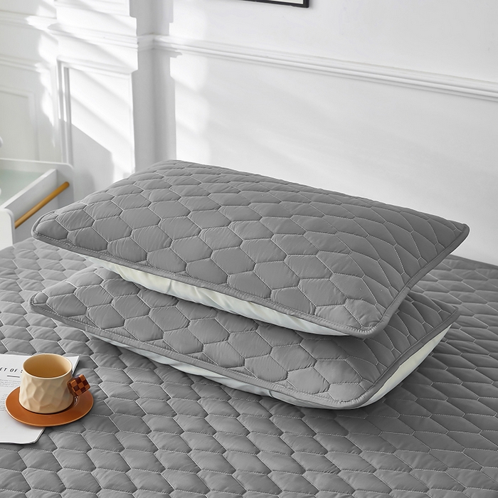 91家纺网 家纺一手货源 找家纺 三盛源 2026新款A类防水夹棉枕套枕芯套防头油双人1.2枕头套1.5夫妻枕头长款一体1.8枕芯套-洛卡系列（支持小批量定制尺寸） 洛卡系列-优雅灰