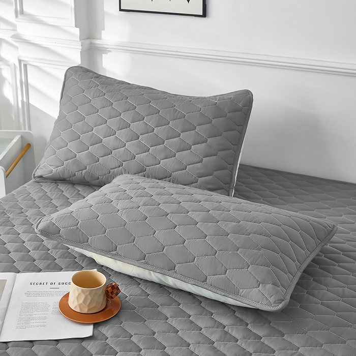 91家纺网 家纺一手货源 找家纺 三盛源 2026新款A类防水夹棉枕套枕芯套防头油双人1.2枕头套1.5夫妻枕头长款一体1.8枕芯套-洛卡系列（支持小批量定制尺寸） 洛卡系列-优雅灰