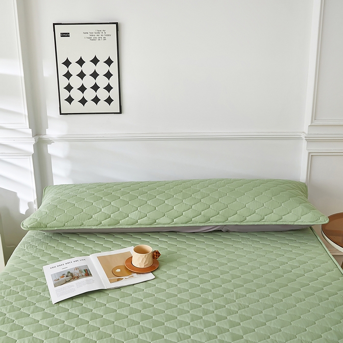 91家纺网 家纺一手货源 找家纺 三盛源 2026新款A类防水夹棉枕套枕芯套防头油双人1.2枕头套1.5夫妻枕头长款一体1.8枕芯套-洛卡系列（支持小批量定制尺寸） 洛卡系列-抹茶绿