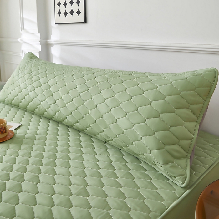 91家纺网 家纺一手货源 找家纺 三盛源 2026新款A类防水夹棉枕套枕芯套防头油双人1.2枕头套1.5夫妻枕头长款一体1.8枕芯套-洛卡系列（支持小批量定制尺寸） 洛卡系列-抹茶绿