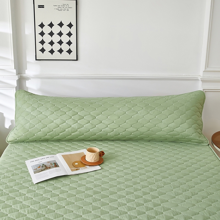 91家纺网 家纺一手货源 找家纺 三盛源 2026新款A类防水夹棉枕套枕芯套防头油双人1.2枕头套1.5夫妻枕头长款一体1.8枕芯套-洛卡系列（支持小批量定制尺寸） 洛卡系列-抹茶绿