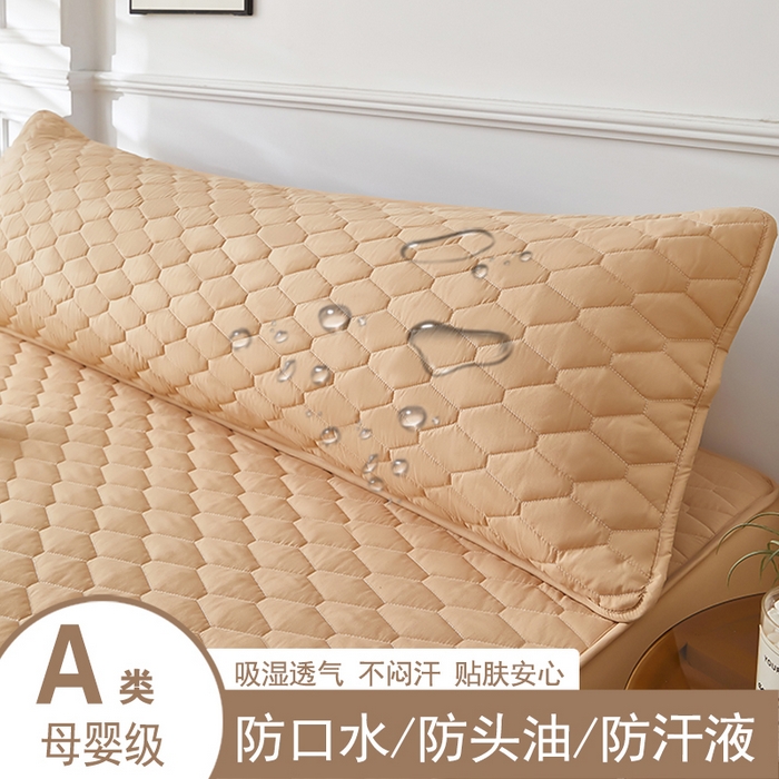 三盛源 2026新款A类防水夹棉枕套枕芯套防头油双人1.2枕头套1.5夫妻枕头长款一体1.8枕芯套-洛卡系列（支持小批量定制尺寸） 洛卡系列-卡其