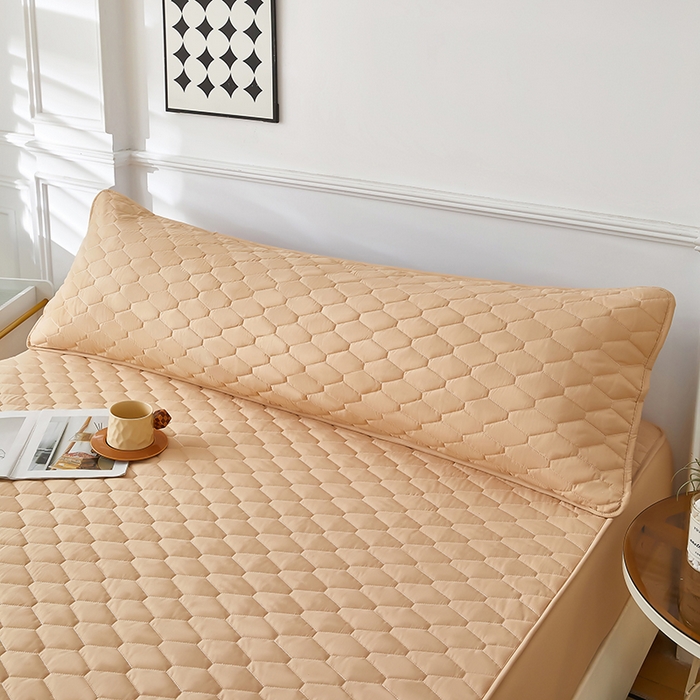 91家纺网 家纺一手货源 找家纺 三盛源 2026新款A类防水夹棉枕套枕芯套防头油双人1.2枕头套1.5夫妻枕头长款一体1.8枕芯套-洛卡系列（支持小批量定制尺寸） 洛卡系列-卡其