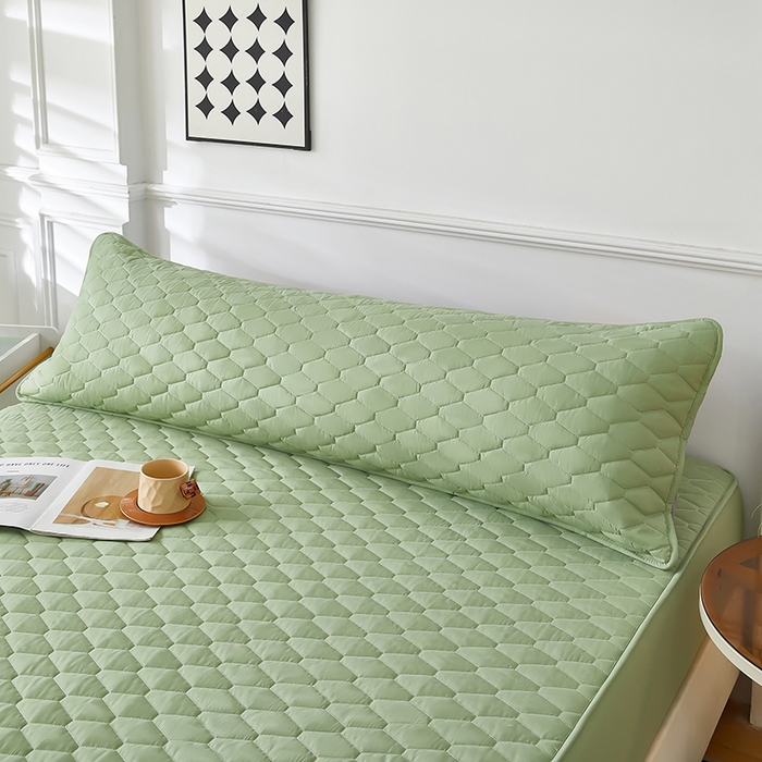 91家纺网 家纺一手货源 找家纺 三盛源 2026新款A类防水夹棉枕套枕芯套防头油双人1.2枕头套1.5夫妻枕头长款一体1.8枕芯套-洛卡系列（支持小批量定制尺寸） 洛卡系列-抹茶绿