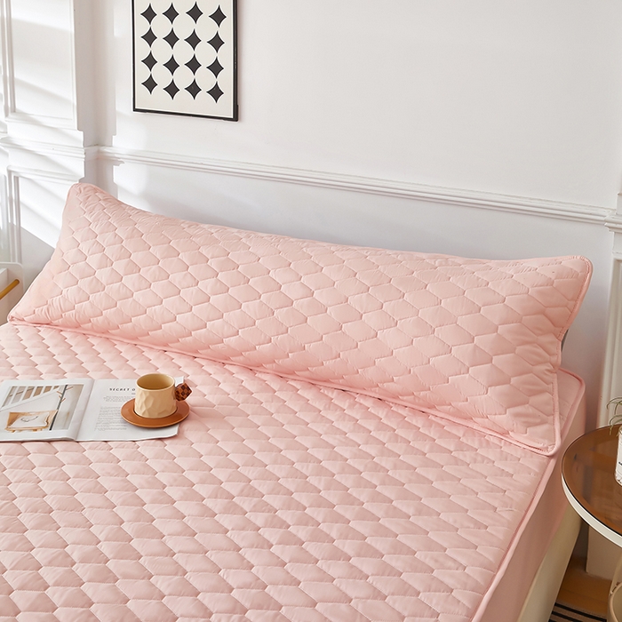 91家纺网 家纺一手货源 找家纺 三盛源 2026新款A类防水夹棉枕套枕芯套防头油双人1.2枕头套1.5夫妻枕头长款一体1.8枕芯套-洛卡系列（支持小批量定制尺寸） 洛卡系列-粉豆沙