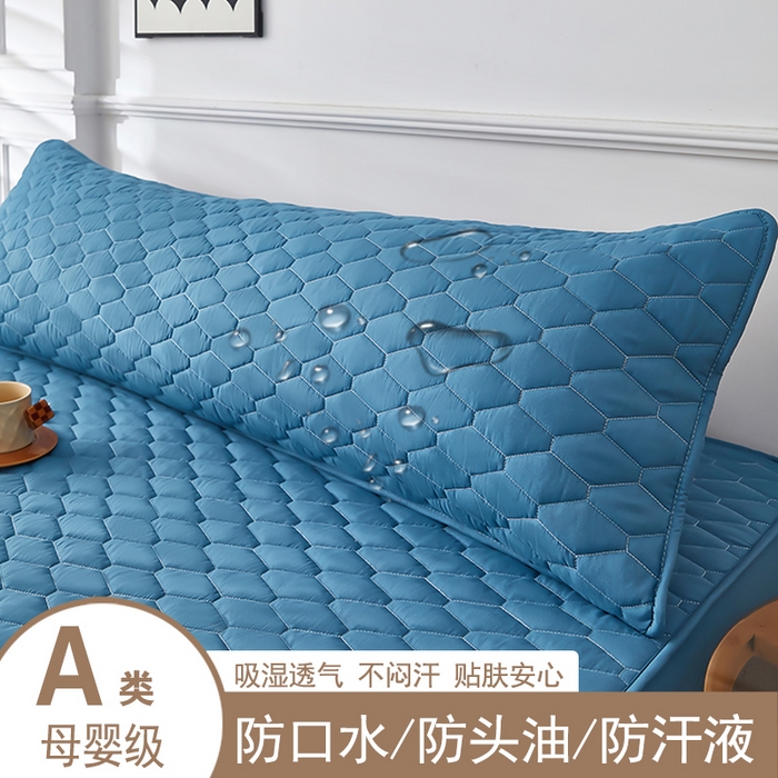 三盛源 2026新款A类防水夹棉枕套枕芯套防头油双人1.2枕头套1.5夫妻枕头长款一体1.8枕芯套-洛卡系列（支持小批量定制尺寸） 洛卡系列-孔雀蓝